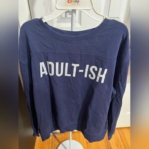 Blue sweatshirt "Adult-ish"